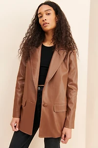 Hutch Vegan Leather Blazer