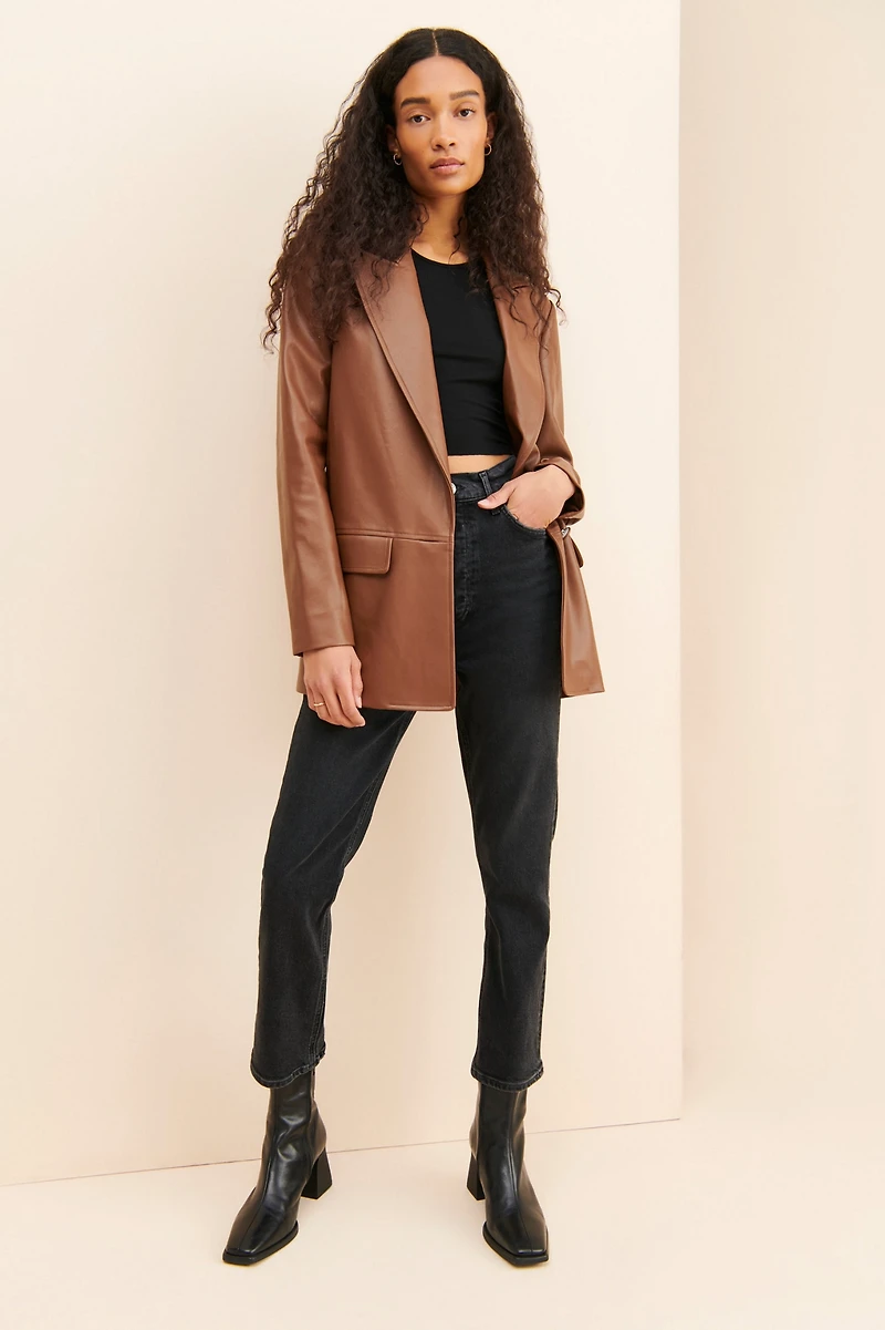 Hutch Vegan Leather Blazer