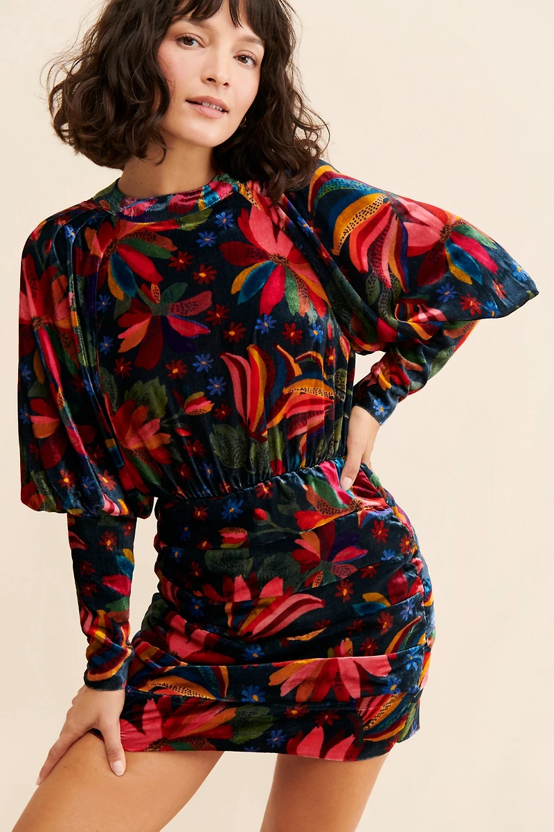 FARM Rio Banana Sky Velvet Dress
