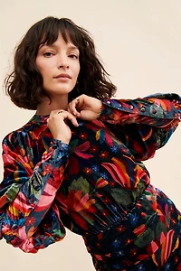 FARM Rio Banana Sky Velvet Dress
