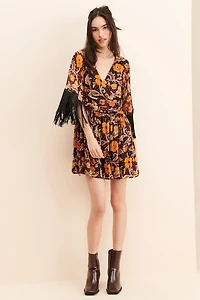 VERB Floral Fringe Mini Dress