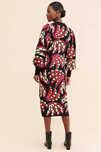 FARM Rio Banana Dots Knit Sweater Dress