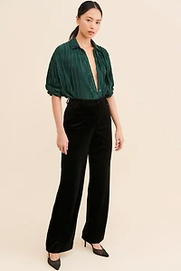 Good American Velvet Wide Leg Trousers