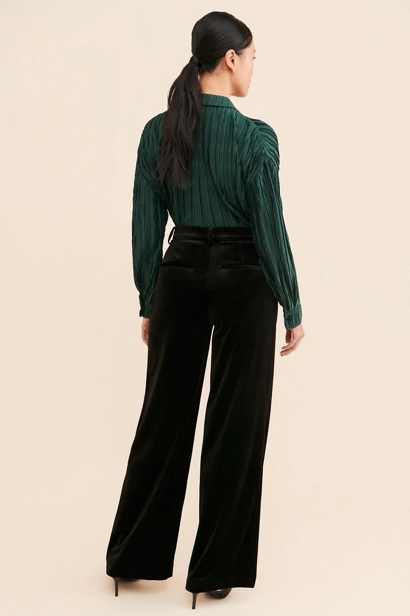Good American Velvet Wide Leg Trousers