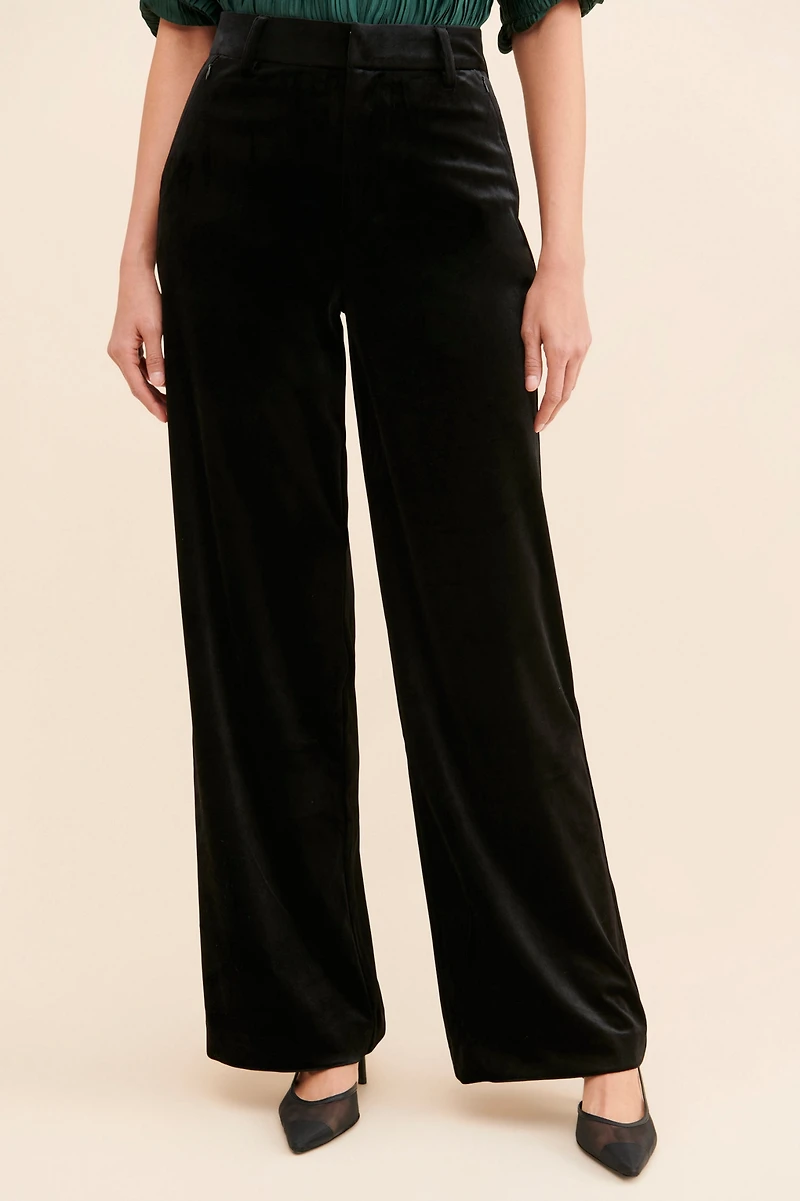 Good American Velvet Wide Leg Trousers