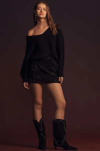 Maeve V-Neck Sculptured Pullover Sweater
