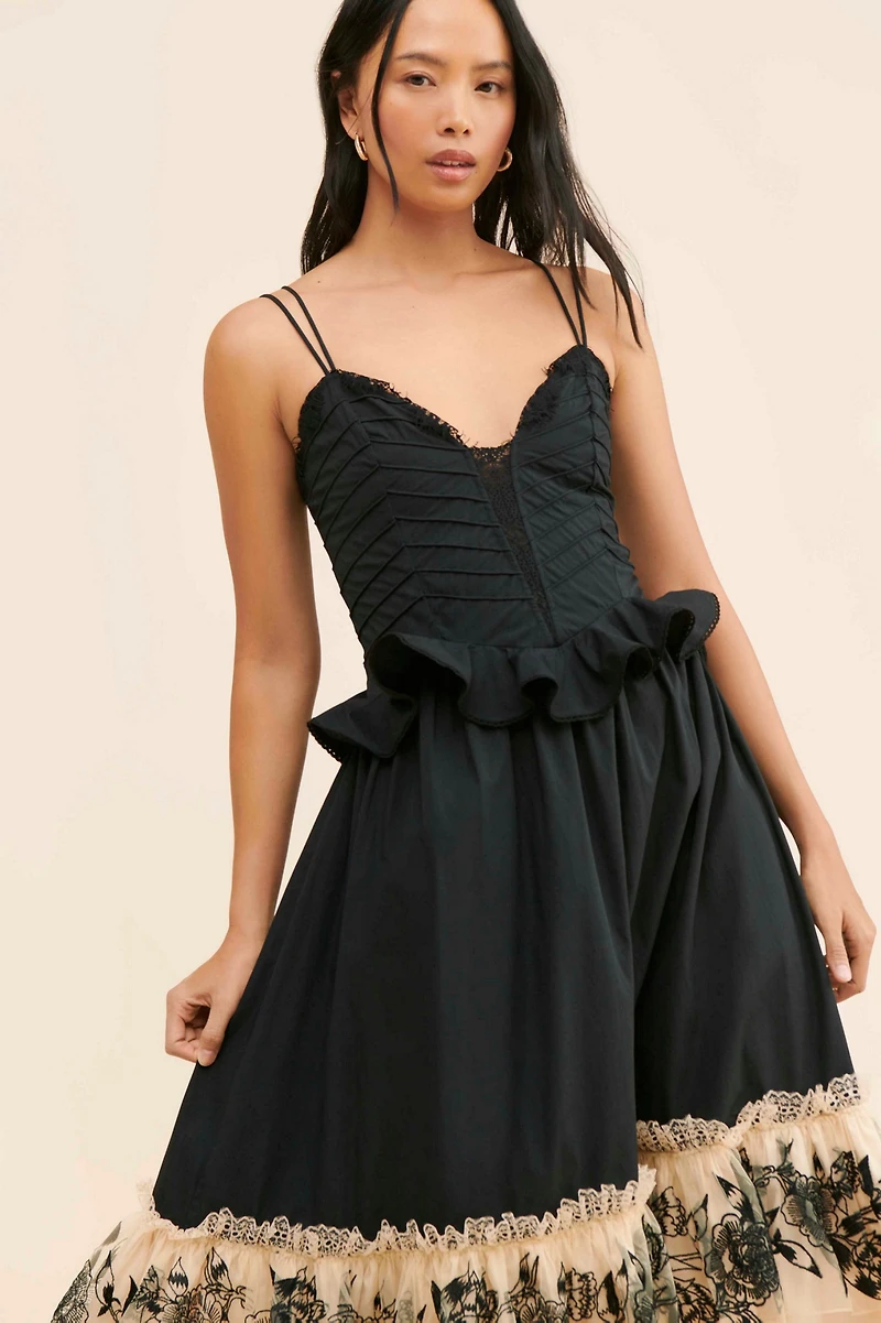 Bhanuni by Jyoti Colorblock Poplin Tiered Dress