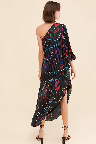Hutch Printed One-Shoulder Gown