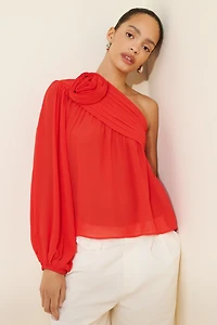 FARM Rio Rose One-Shoulder Blouse
