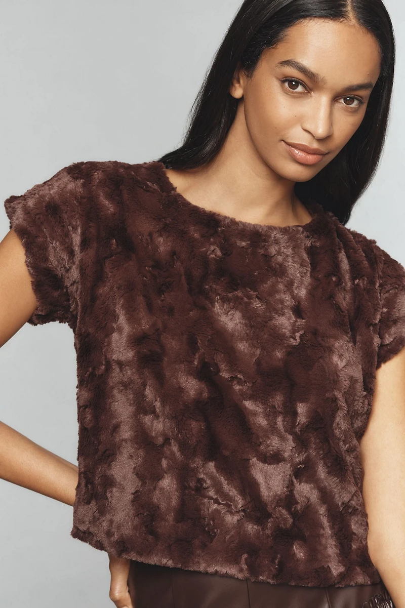 Maeve Faux Fur Tee