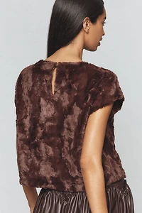 Maeve Faux Fur Tee