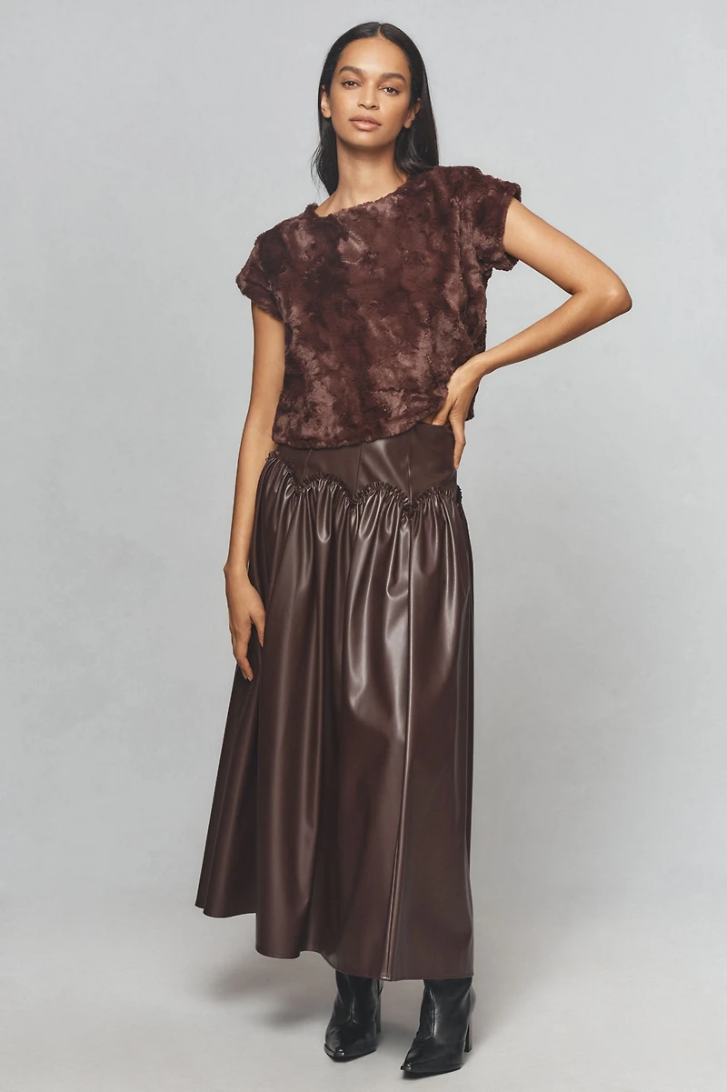 Maeve Faux Fur Tee