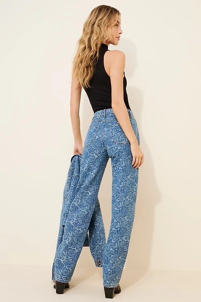 Habitual Jacquard Barrel Leg Jeans