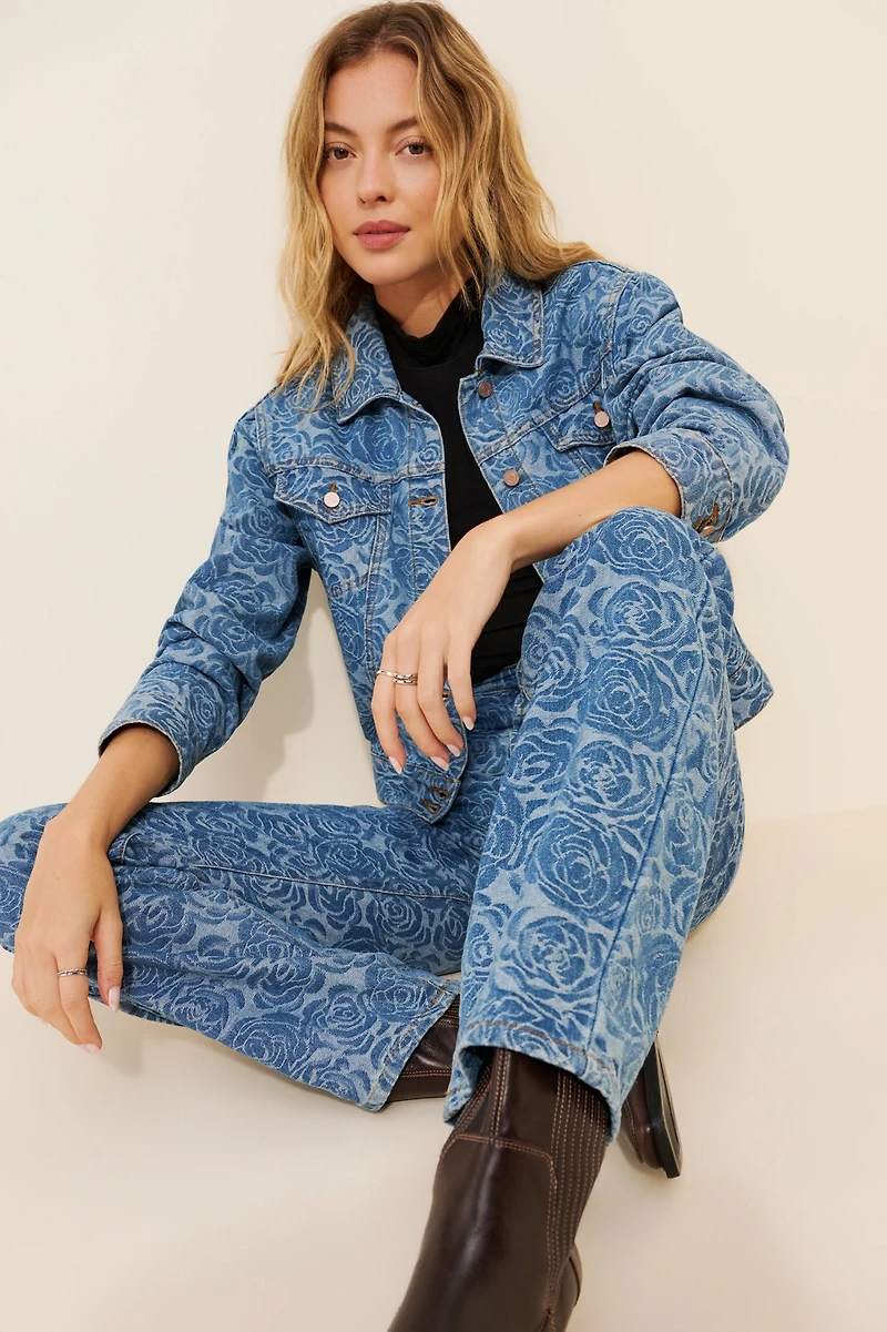 Habitual Jacquard Barrel Leg Jeans