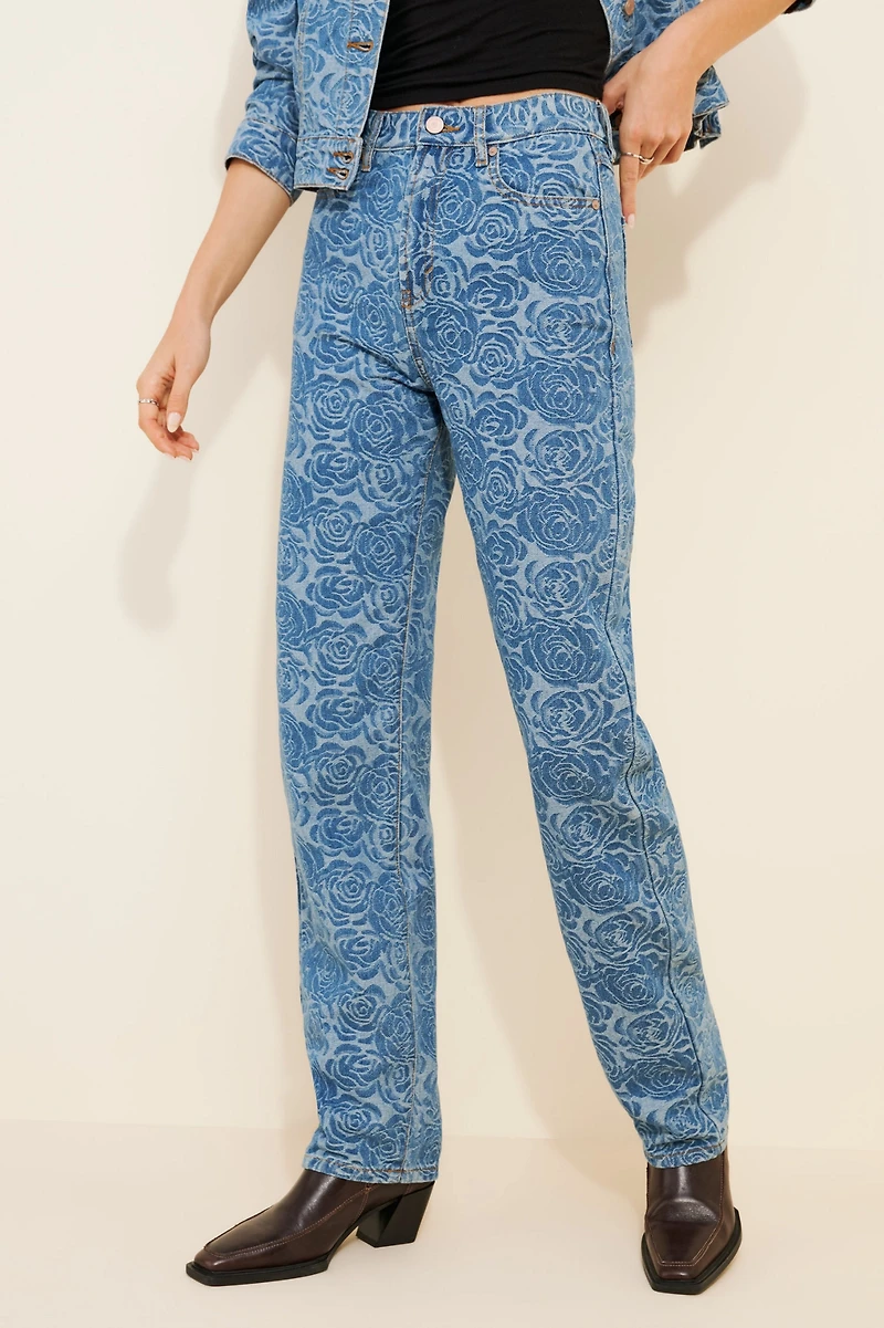 Habitual Jacquard Barrel Leg Jeans