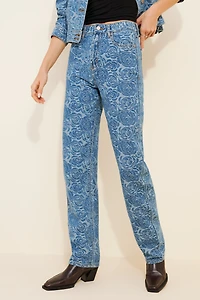 Habitual Jacquard Barrel Leg Jeans
