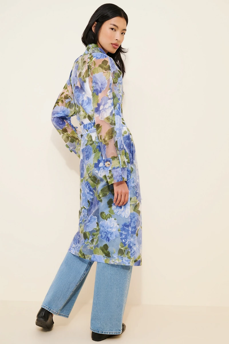 If By Sea Floral Trench Coat