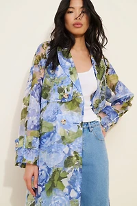 If By Sea Floral Trench Coat