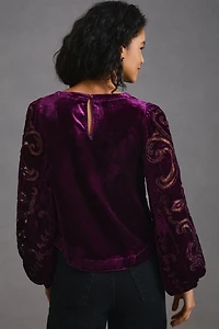 Velvet Cutwork Top