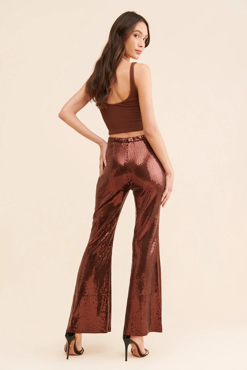 Flat White Disco Sequin Trousers