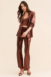 Flat White Disco Sequin Trousers