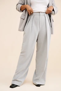 Good American Suiting 90's Pleated Wide Leg Pants