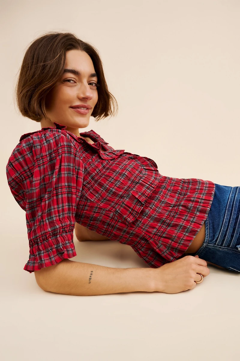Damson Madder Meghan Puff Sleeve Blouse