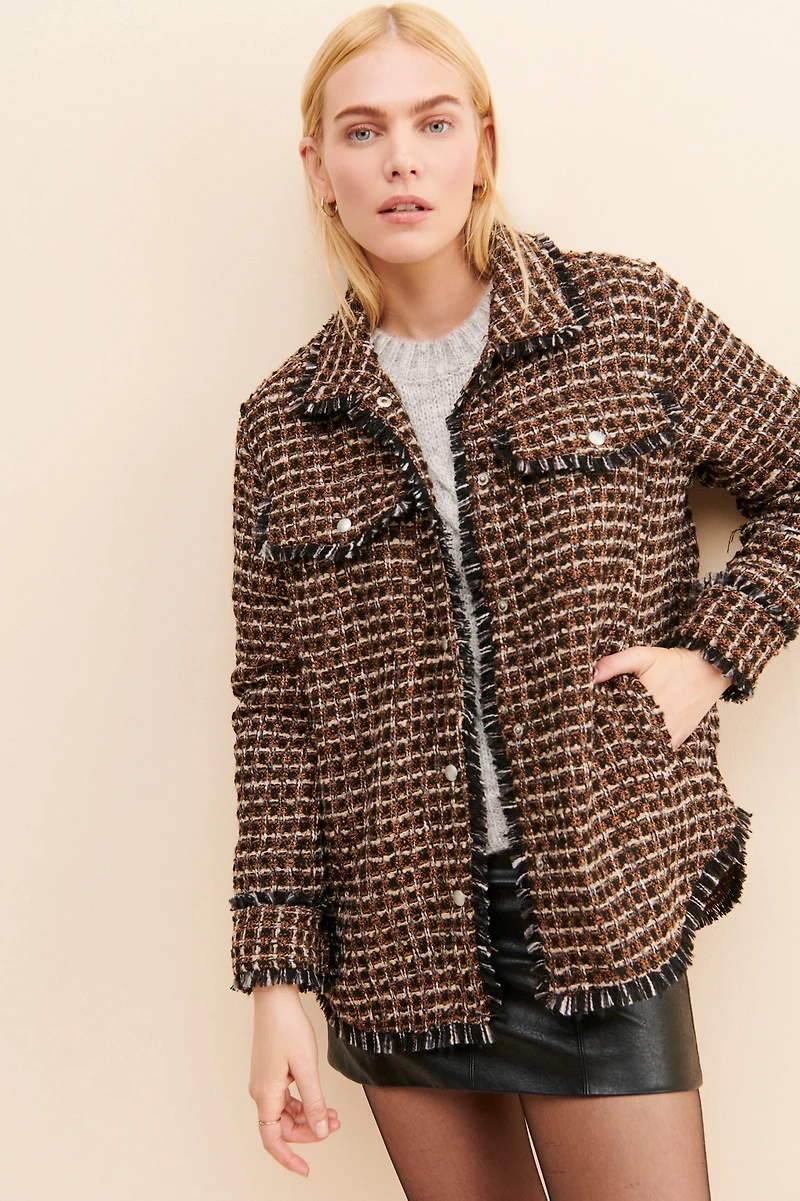 [BLANKNYC] Retrograde Tweed Shirt Jacket