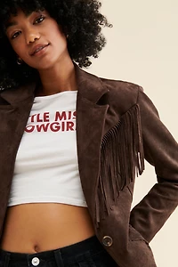[BLANKNYC] Chocolate Souffl? Faux Suede Blazer