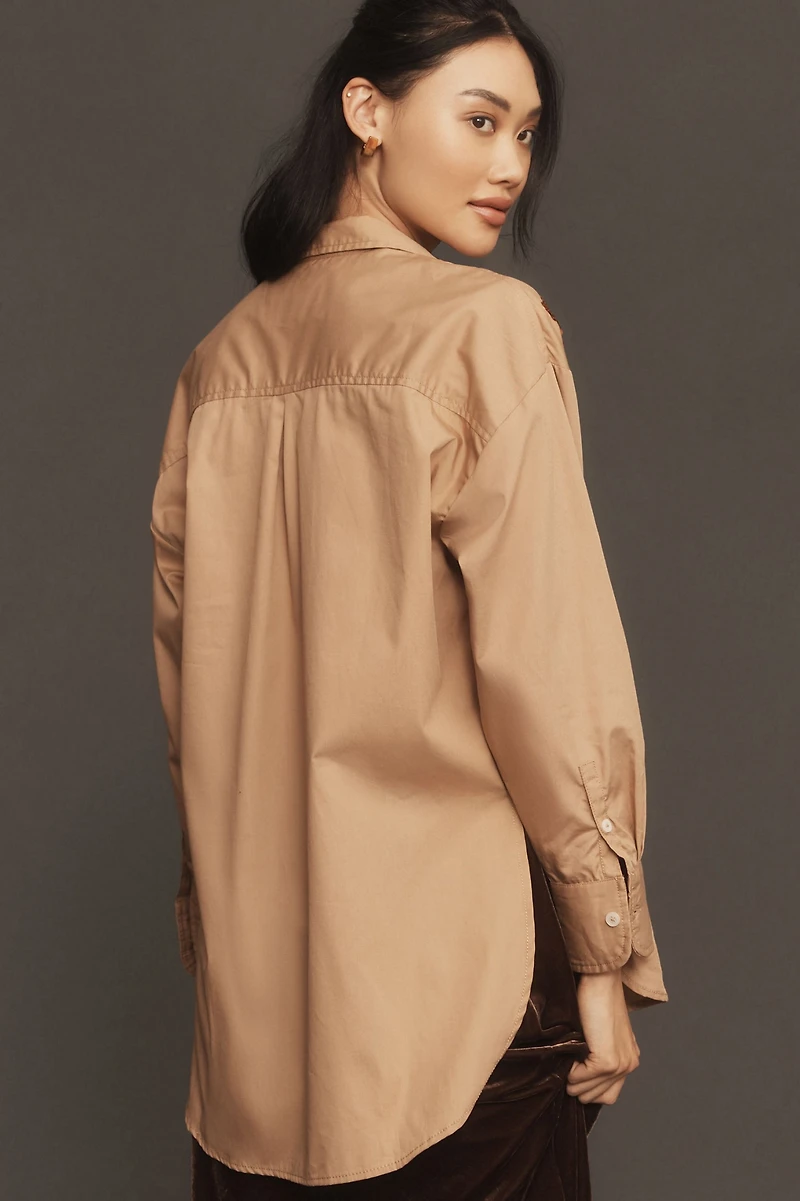 Maeve The Bennet Buttondown Shirt: Sequin Leopard Edition