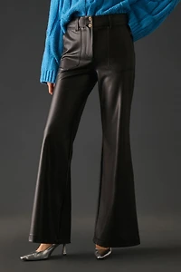 Maeve The Naomi Vegan Leather Wide-Leg Flare Pants