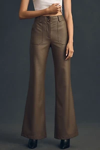 Maeve The Naomi Vegan Leather Wide-Leg Flare Pants