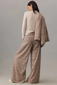 Maeve The Avery Pleated Wide-Leg Trousers: Plaid Edition