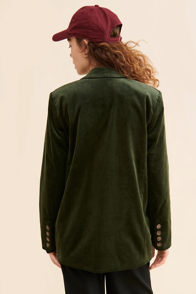 Maeve Corduroy Double-Breasted Blazer