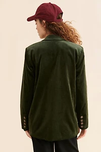 Maeve Corduroy Double-Breasted Blazer