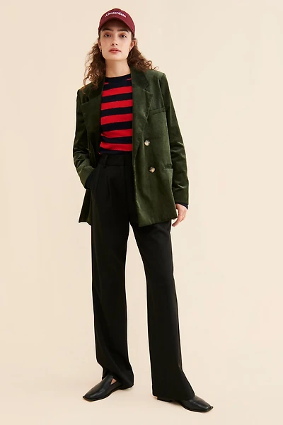 Maeve Corduroy Double-Breasted Blazer