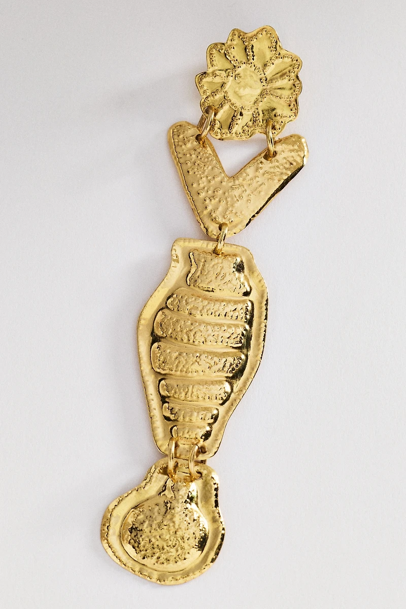 ALÉMAIS Le Jardin Hammered Charm Earrings