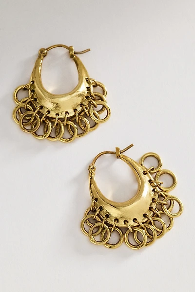 ALÉMAIS Le Jardin Mini Ring Chain Hoop Earrings