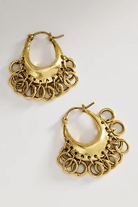 ALÉMAIS Le Jardin Mini Ring Chain Hoop Earrings