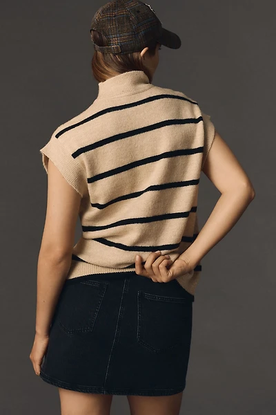 Maeve Striped Cable Sweater Vest