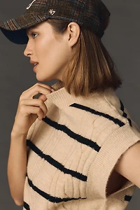 Maeve Striped Cable Sweater Vest