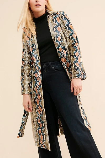 Hutch Marlee Snake Print Trench