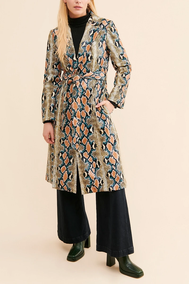 Hutch Marlee Snake Print Trench