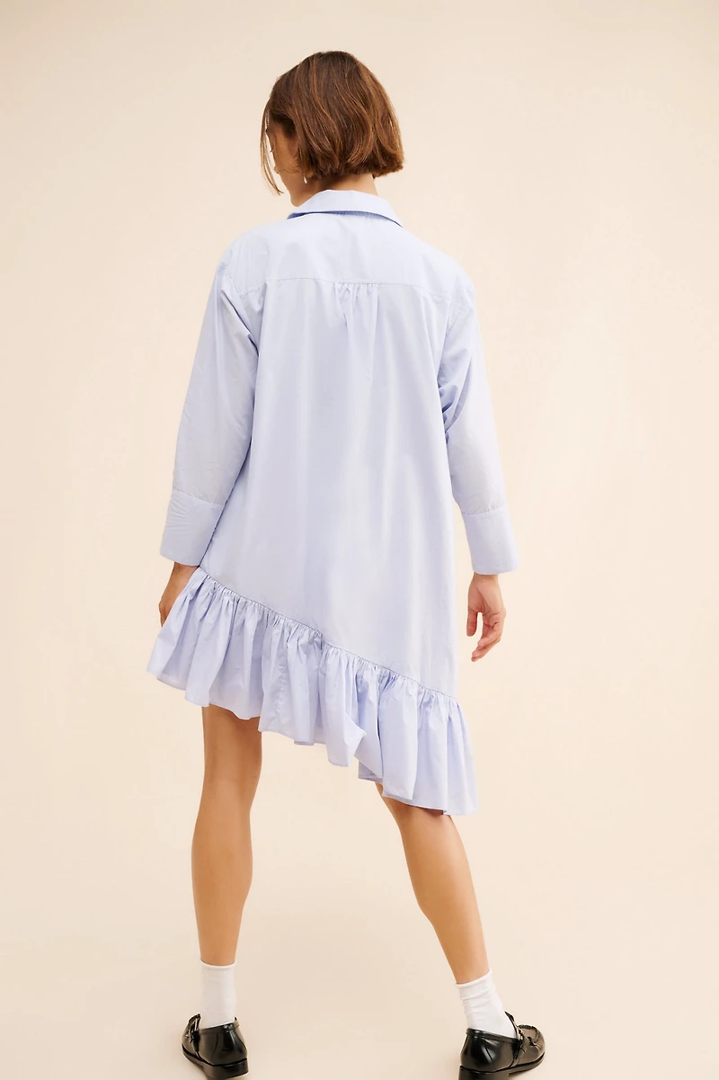 Maeve Long-Sleeve 3D Bows Asymmetrical Mini Dress