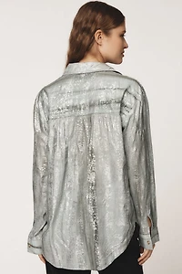Pilcro Foil Shine Buttondown Shirt