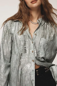 Pilcro Foil Shine Buttondown Shirt
