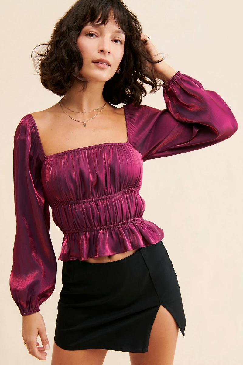 Adelyn Rae Remy Ruched Blouse
