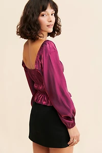 Adelyn Rae Remy Ruched Blouse