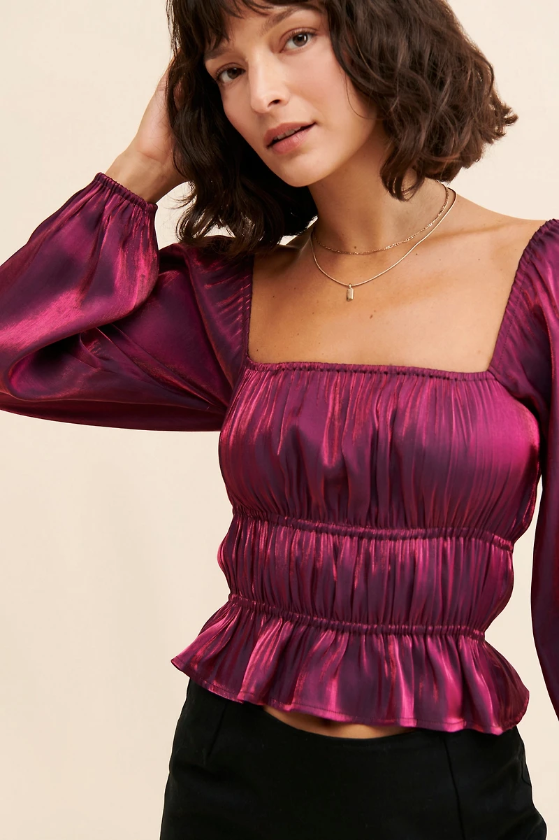 Adelyn Rae Remy Ruched Blouse