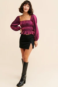Adelyn Rae Remy Ruched Blouse